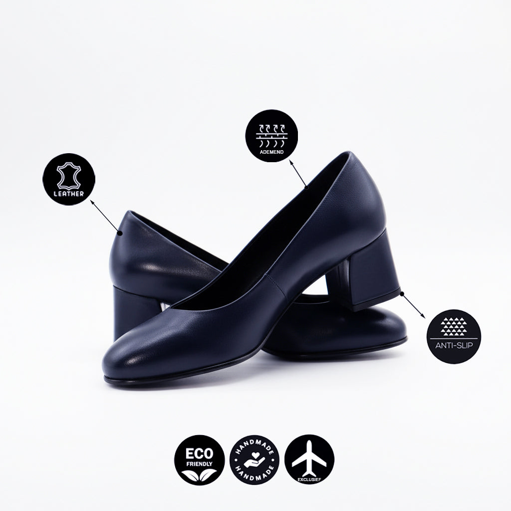 Stewardessen pumps Comet - Blauw (lage hak)