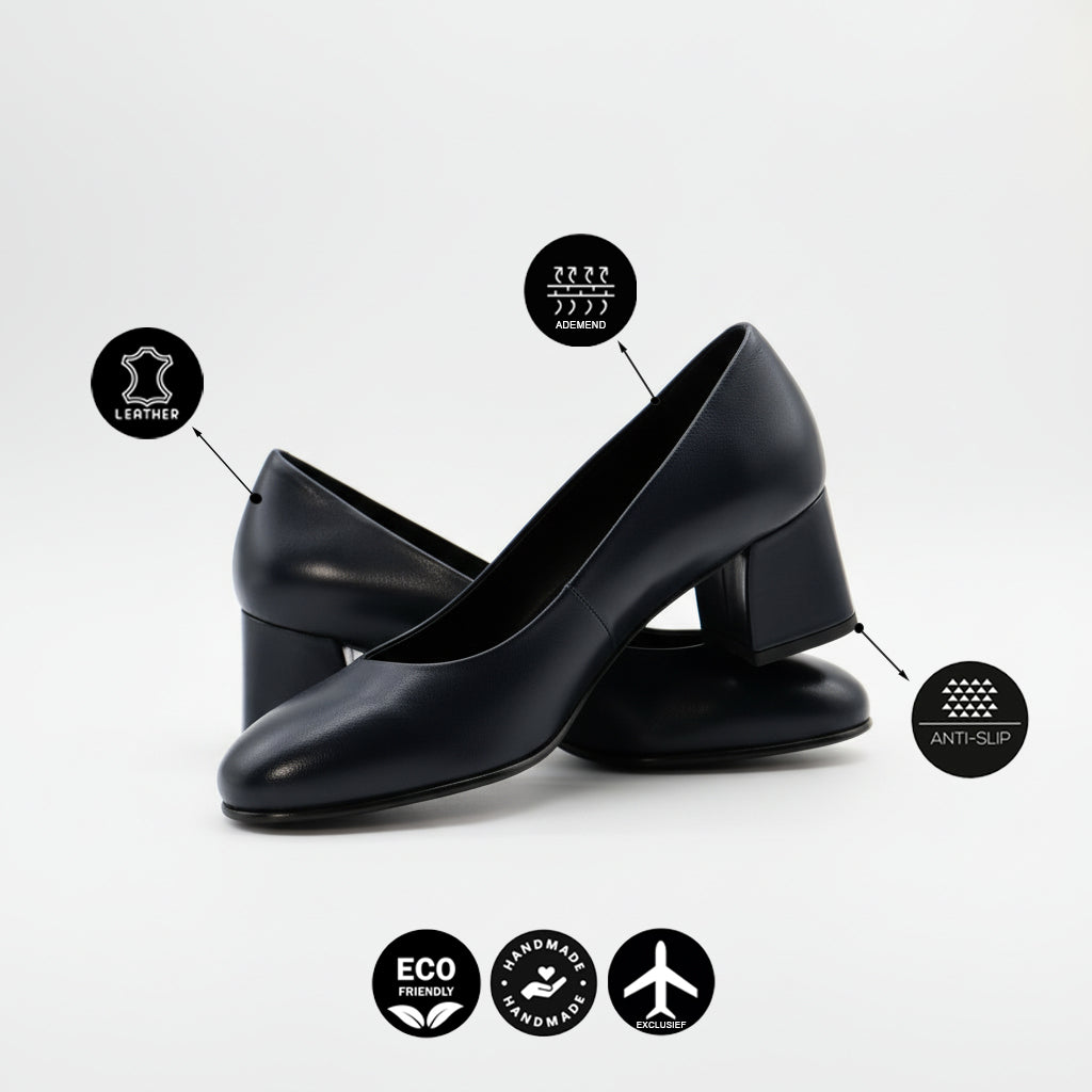 Stewardessen pumps Comet - Zwart (lage hak)