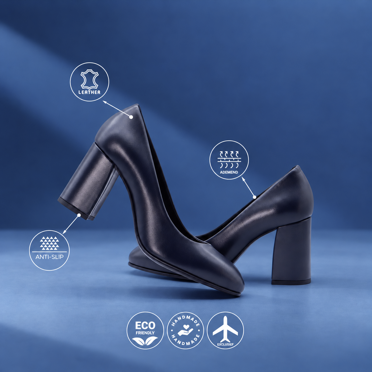 Stewardessen Pumps Dakota - Blauw (hoge hak)